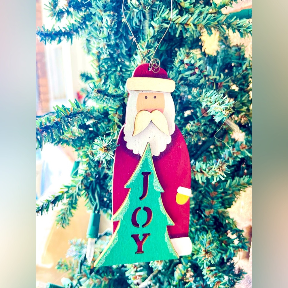 *Joy Santa Ornament